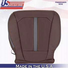 US Auto Seat Cover 2020 For Ford F150 Platinum Passenger Bottom Perforated Leather Seat Cover Brown