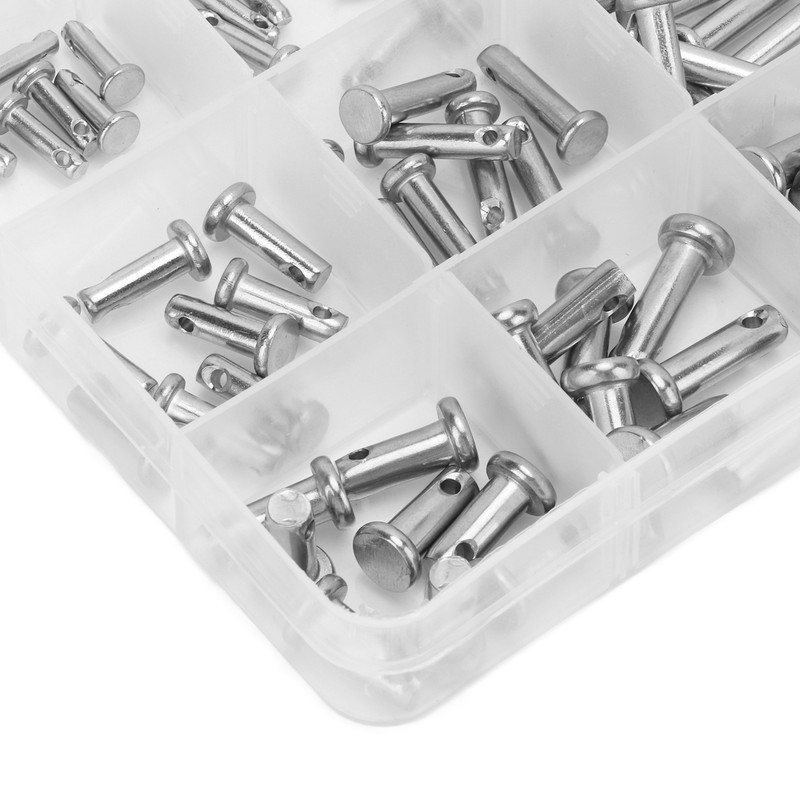 12 Sizes Stainless Steel Clevis Pin Single Hole Flat Head