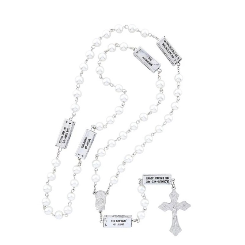 Imitation Pearls Mysteries of the Rosary Joyful Sorrowful Glorious Luminous