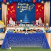5 Pack Disposable Plastic Tablecloth,137x274cm Gold Stamping Dot Rectangular Table