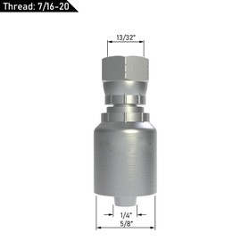 12PCS 1/4 inch Hydraulic Hose Fittings 1/4" Hose x 1/4" JIC 37° Female Pipe Hydraulic Hose Crimp Fitting Ends for Air Hose Repair Kit