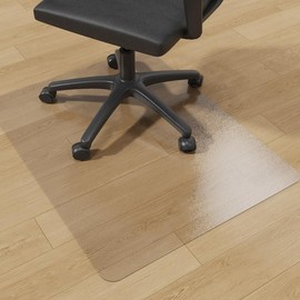 FUNMAT Clear Chair Mat, 48" x 36" Chair Mat for Hard Floors, Desk Floor Mat for Gaming Chair, Anti-Slip Vinyl Floor Mat for Home Office Living Room, Clear