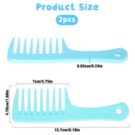 Mini Hair Comb Set, 2 Pack Small Wide Tooth Detangling Brush for Women Portable Travel Detangling Comb Mini Care Combs Small Shower Combs for Curly Wavy Long Hair, Wet or Dry, Suitable for Men Women