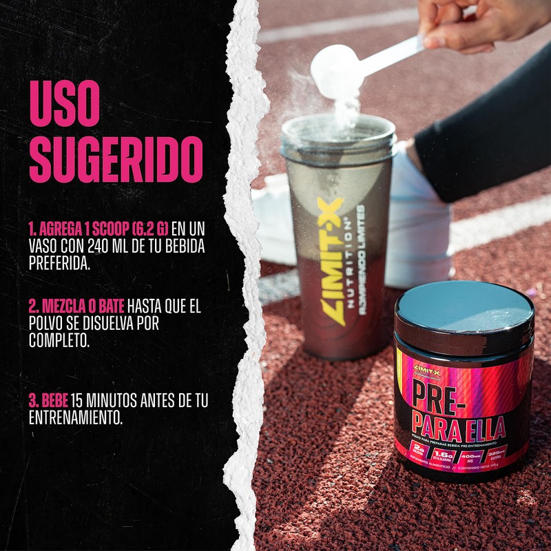 Limit-X Nutrition Pre-Para Ella, Polvo pre-entramiento, 30 porciones (Ponche de