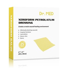 Med Parche Apósito Petrolato Xeroform Piezas Caja Apósitos Gasa Adherentes Quemaduras Leves Espesor Parcial Laceraciones Raspaduras Piel