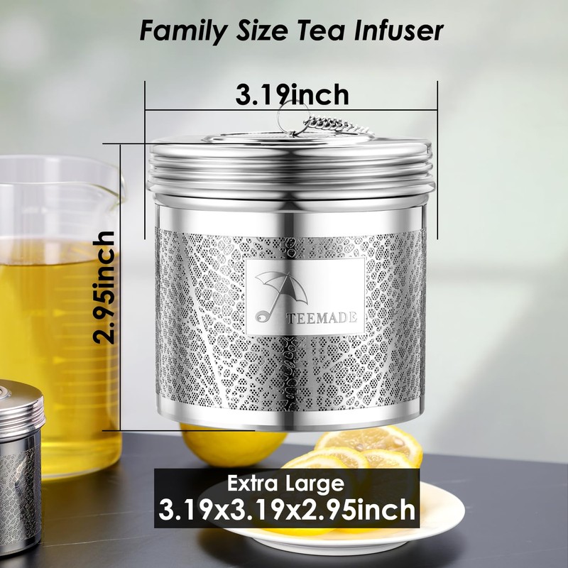 TEEMADE 2 Packs Extra Large Tea Filters for Loose Leaf