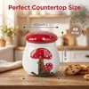 Ceramic Airtight Cookie Jar with Lid Mushroom Candy Canister Relief