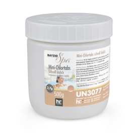 500 g Bayzid® Spa Mini Chlorine Tablets 2.7 g Quick Dissolving Suitable for Small Pools, Hot Tubs and Paddling Pools