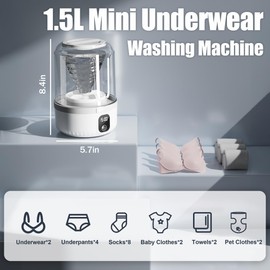 Underwear Washer, Upgrade Mini Portable Washing Machine Rechargeable Underwear Washing Machine Deep Cleans Small Clothes for Apartment, Dorm, RV, Travel & Hotel Use