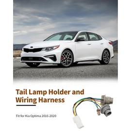 JadeBirch Tail Light Bulb Socket & Wiring Harness Fit for Kia Optima 2016 2017 2018 2019 2020 Rear Taillight Assembly Replace 92480-D5000QQK, with 2 Bulbs