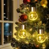 SOLPEX Hanging Solar Lights Outdoor, 8 Pack Decorative Cracked Glass