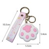 MDFREL Cat Paw Keychain Cartoon Cat Keychain PVC Soft Silicone