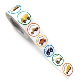 Vehicle Roll Stickers for Kids Boy Teacher 500 Pcs Round Truck Car Children Reward Stickers School Supplies Incentive Potty Training Stickers Decals for School Classroom Home