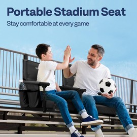 VIVOHOME Stadium Seats with Back Support and Cushion, 2 Pack Portable Bleacher Chairs with Cup Holder and Shoulder Strap, Gray