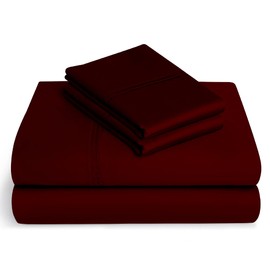 400 Thread Count California King Size Sheet Set 100% Egypt Cotton 400 Thread-Count Hotel Quality Sateen Finish 30" Extra Deep Pockets Cotton Bed Sheets Silky & Soft Egyptian Sheet - Wine
