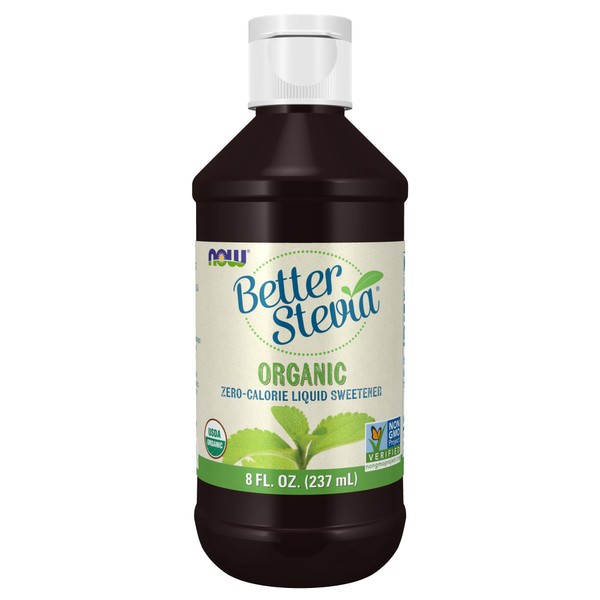 NOW Foods BetterStevia Organic Zero-Calorie Liquid Sweetener, Keto Friendly, Suitable for Diabetics, No Erythritol, 8-Ounce