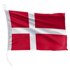 FLAGLY Premium Boat Flag Denmark 20 x 30 cm - 115 g/m² Fabric Weight - Printed, Robust with Knit & Loop, Boat Accessories Motor Boat (20 x 30 cm - Denmark)