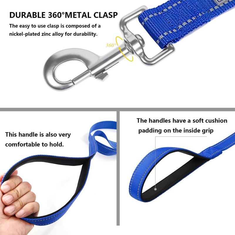 PenSeepet Dog Leash 6 FT Padded Handle Nylon Reflective Dogs