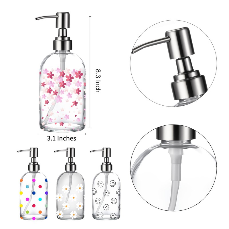 Simple Glass Soap Dispenser with Rust Proof Pump,Kitchen Dish soap