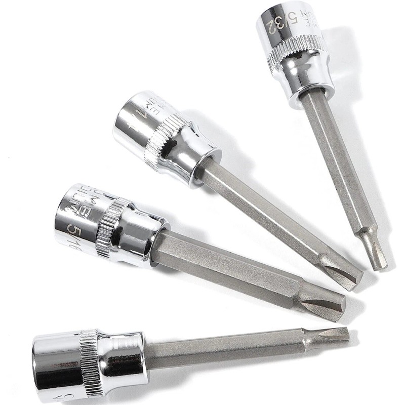 Chevy 4PC Clutch Head Bit Socket Set Used with 3/8"