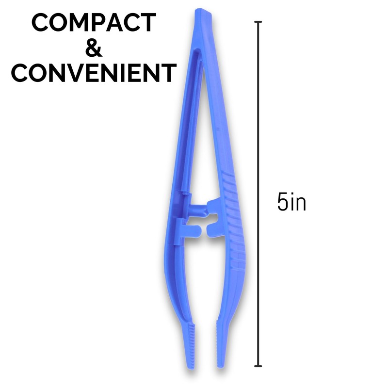 Eisco Labs - 5" Disposable Forceps - Precision Grip, Plastic