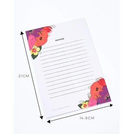 Felici Forever Floral Notepad Tear Off sheets A5 Daily to do list pad Things to do today Memo Note Pad Letter Writing Pad 50 pages 90gsm