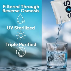 Emergency Water Pouches 2 Day Supply (12 Count, 4.2 Fl Oz Each) - Triple Purified, UV Sterilized Filtered Drinking Water for Disaster Preparedness & Survival Kits - 5 Year Shelf Life, US Navy Approved