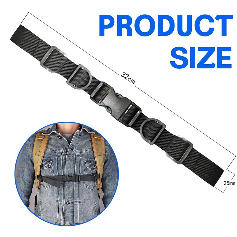 Adjustable Chest Strap Backpack, Pack of 2 Nylon Backpack Straps