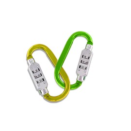 iplusmile 1pc Aluminum Alloy Carabiner Combination Lock Mechanical Password Lock for Luggage Suitcase Random Color