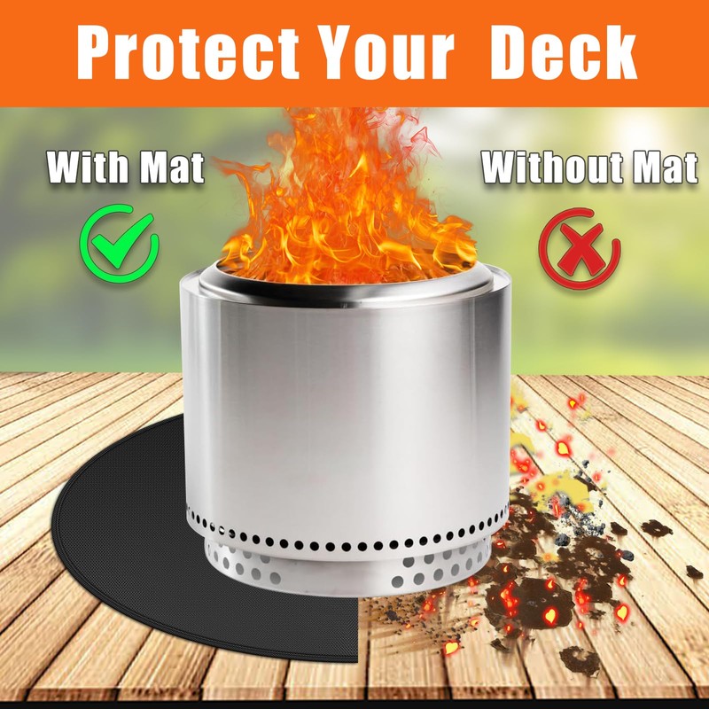 Amerbro Fire Pit Mat Compatible with Solo Stove Bonfire, Accessories