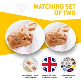 2 x Heart Stickers 10 cm - Sweet Ginger Kitten Cat Fun Decals for Laptops,Tablets,Luggage,Scrap Booking,Fridges #21071