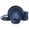 E-far Dinnerware Sets for 4, 12-Piece Stoneware Plates and Bowls