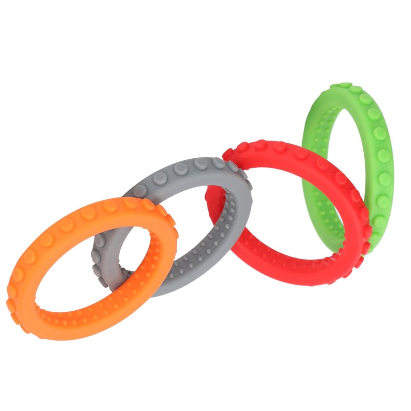 4 Pulseras para la Dentición del bebé, Juguetes de Silicona