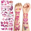 10 Sheets Pink Temporary Tattoos stickers