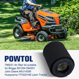 590825 594201 796031 Air Filter for 797704 Pre Filter for BS John Deere D100 D110 D125 D130 Husqvarna YTA24V48 YTH18542 YTH24V48 YTH24V54 YTH22V46 Replace MIU14395 MIU13038