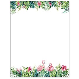 Tropical Flamingos Letterhead Laser & Inkjet Printer Paper (25 Sheets)