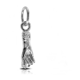 Minoplata 925 Sterling Silver Lucky Fig Hand Small Pequeño Sterling Silver No Gemstone, Sterling Silver, No Gemstone