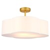Hamilyeah 20 inch Scalloped Ceiling Light Fixture with Fabric Shade,