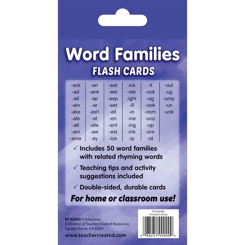 Teacher Created Resources Word Families Flash Cards (EP62043)