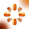 Thanksgiving Press On Short Nails Acrylic Glossy Full Cover Fall