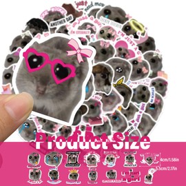 Hamster Meme Stickers, Pack of 112 Funny Hamster Stickers, Waterproof Cute Cartoon Animal Stickers, Sticker Memes, Vinyl Stickers, for Car, Laptop, Phone, Guitar, Skateboard, Motorcycle, Bicycle