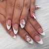 CEWEWP French Press on Nails Almond Medium White Fake Nails