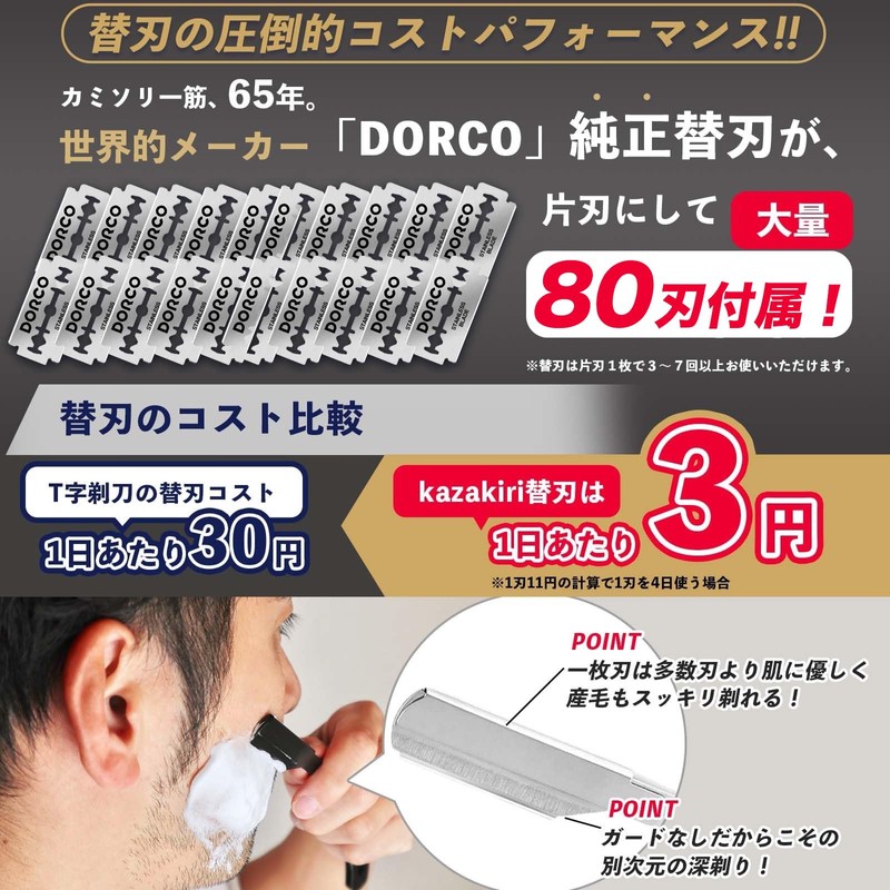 Kazakiri Sensitive Deep Shaving Razor [Supervised by a Professional Barber]