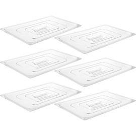 CURTA 6 Pack Food Pan Lids, Full Size NSF Polycarbonate Cover with Handle, Plastic Clear