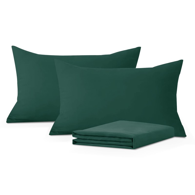 Hafaa Pillowcases 2 Pack Brushed Microfiber Emerald Green Pillow Cases