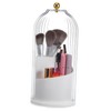 Baluue Rotating Makeup Brush Organizer with Lid Space-saving Vanity Storage