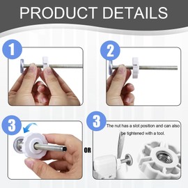 Pressure Mounted Bolts for Stair Gate, Stairgate Fittings Parts M8 Spindle Rods Screw Extention Bolts Replacement for Baby and Pet Safety Gate Stairs 8MM*125MM
