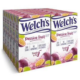 Welch's Singles To Go Water Drink Mix - Passion Fruit Powder Sticks (12 Boxes with 6 Packets Each - 72 Total Servings)