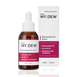 DearMYDEW 12% suero de niacinamida con 1% PCA de zinc, minimizador de poros para cara, controla el exceso de aceite y sebo, mejora el tono desigual de
