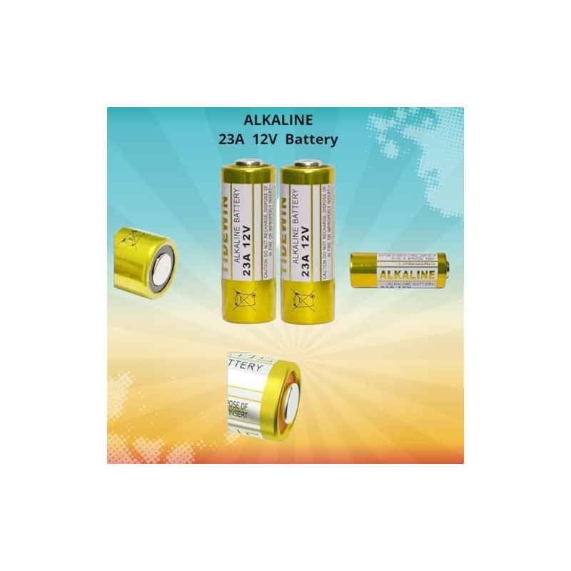 23A 12V Battery, 5 Pack, Long Lasting for Doorbells and